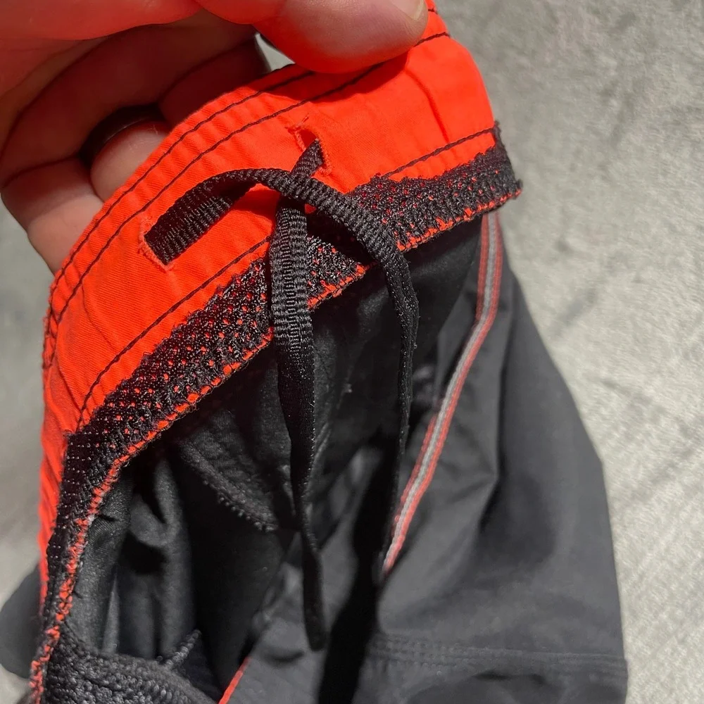 Nike Mens‎ Swim Trunks XXL Black Orange Board Shorts Liner Removed